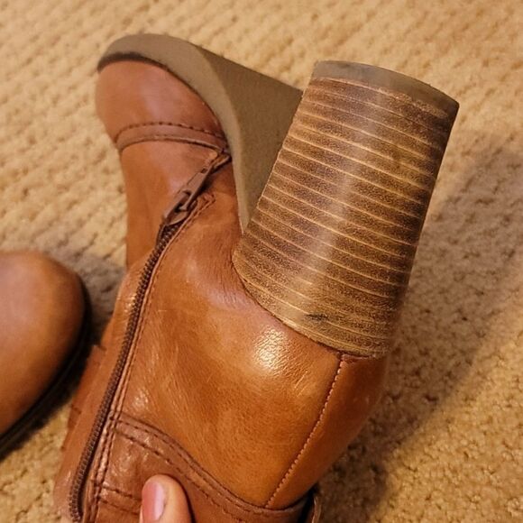 Franco Sarto Stacked Heel leather Ankle Boot - Picture 6 of 7